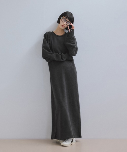 WEB限定】・【サステナブル】バルーンスリーブスウェットワンピース