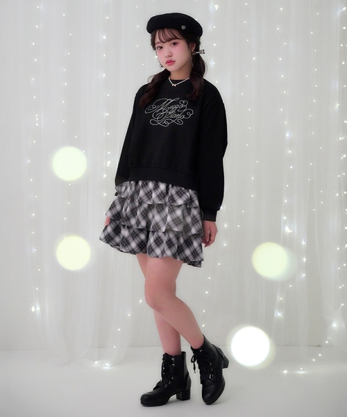 メゾピアノ他、アウター、スカート、ブーツ９点まとめ売り　Ｌ160 mezzo piano メゾピアノ(mezzo piano)千鳥柄ジャンパースカート【60