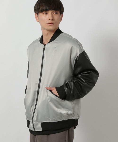LAKOLE（ラコレ）の「PUレザースカジャン / 589549（ブルゾン・メンズ・ライトグレー/ブラウン/ブラック・LARGE/MEDIUM）」の8枚目の写真
