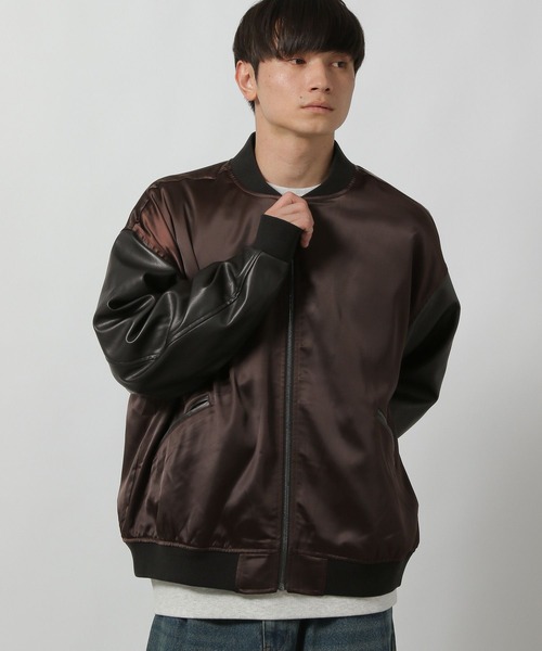 LAKOLE（ラコレ）の「PUレザースカジャン / 589549（ブルゾン・メンズ・ライトグレー/ブラウン/ブラック・LARGE/MEDIUM）」の11枚目の写真