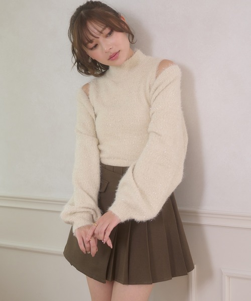 glitter shaggy bolero & sleeveless knit set /ラメシャギー