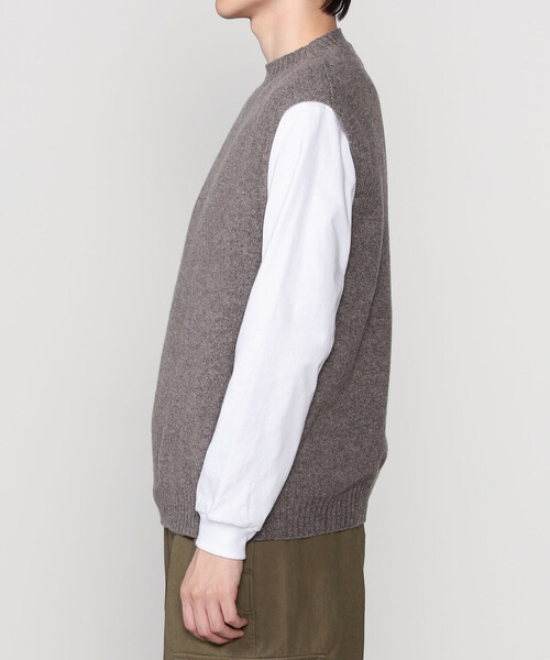 ■新品 MORRIS & SONS ジーロンラム ニットベスト イギリス製 MORRIS & SONS | ジーロンラム クルーネックベスト MEN