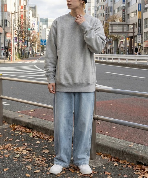 TRUSS(トラス)の「【TRUSS】12.4オンス ヘビーウェイト プルオーバー スウェットシャツ オーバーサイズ 裏起毛 厚手 HSW-138(スウェット・メンズ・ネイビー/ヘザーグレー/オフホワイト/ブラック・S/M/L/XL)」の6枚目の写真