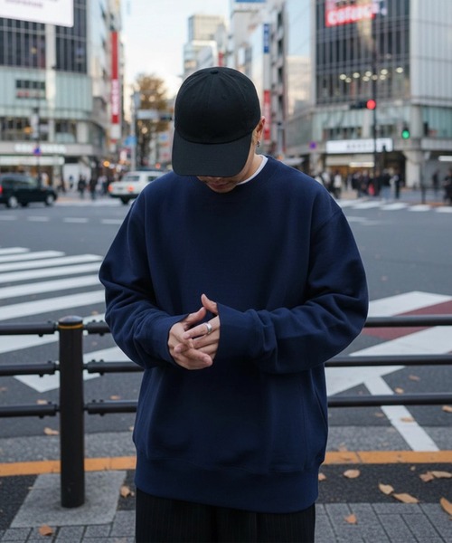 TRUSS(トラス)の「【TRUSS】12.4オンス ヘビーウェイト プルオーバー スウェットシャツ オーバーサイズ 裏起毛 厚手 HSW-138(スウェット・メンズ・ネイビー/ヘザーグレー/オフホワイト/ブラック・S/M/L/XL)」の8枚目の写真