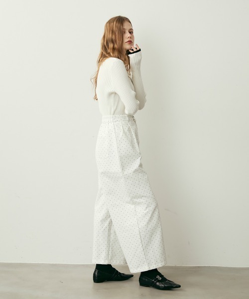 Clum(クルム)の「ドットパターンワイドスラックスパンツ(スラックス・レディース・ブラック/オフホワイト・FREE)」の19枚目の写真