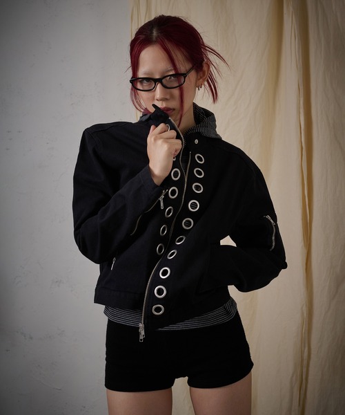 ジャケット・アウター FTW EYELET COTTON BIKER JACKET セール】EYELET COTTON BIKER JACKET（その他アウター）｜FTW