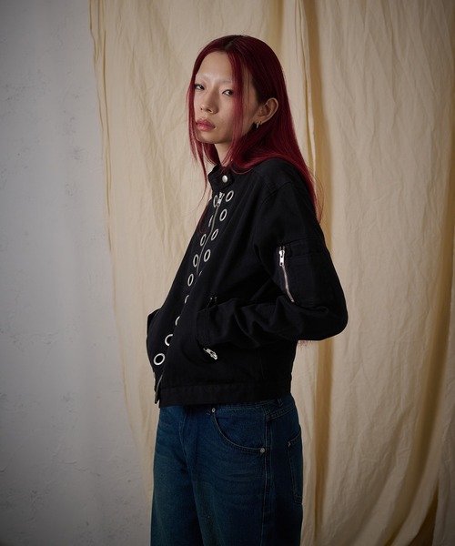 FTW(エフティダブリュー)の「EYELET COTTON BIKER JACKET(その他アウター・レディース・ブラック・MEDIUM/SMALL)」の11枚目の写真