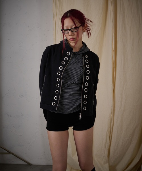 FTW(エフティダブリュー)の「EYELET COTTON BIKER JACKET(その他アウター・レディース・ブラック・MEDIUM/SMALL)」の3枚目の写真