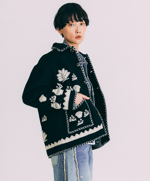 セール】Freada/フリーダ インド刺繍 ウール メキシカン ジャケット