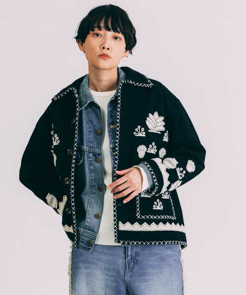 セール】Freada/フリーダ インド刺繍 ウール メキシカン ジャケット