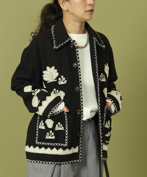 Freada（フリーダ）の「Freada/フリーダ インド刺繍 ウール メキシカン ジャケット（その他アウター・レディース・オフホワイト/ブラック・ONE SIZE）」の6枚目の写真