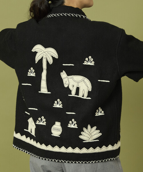 Freada（フリーダ）の「Freada/フリーダ インド刺繍 ウール メキシカン ジャケット（その他アウター・レディース・オフホワイト/ブラック・ONE SIZE）」の13枚目の写真