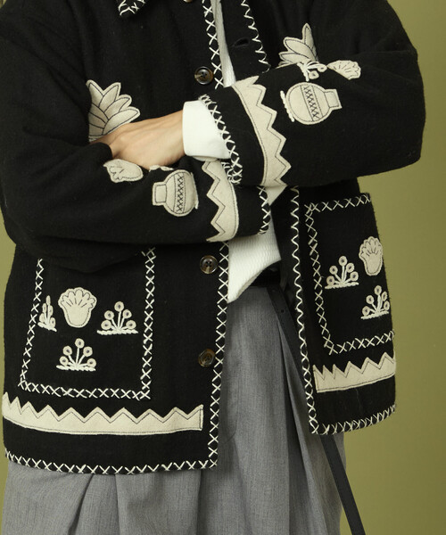 Freada（フリーダ）の「Freada/フリーダ インド刺繍 ウール メキシカン ジャケット（その他アウター・レディース・オフホワイト/ブラック・ONE SIZE）」の14枚目の写真