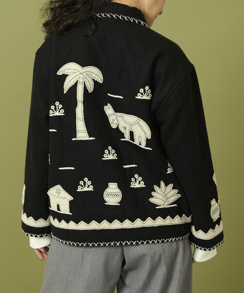 Freada（フリーダ）の「Freada/フリーダ インド刺繍 ウール メキシカン ジャケット（その他アウター・レディース・オフホワイト/ブラック・ONE SIZE）」の17枚目の写真