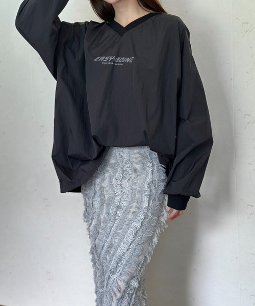 Per sist ence（パーシエンス）の「MIXフリンジニットスカート（スカート・レディース・ネイビー/ブラウン/ベージュ系/アイボリー/ブラック/グレー・ONE SIZE）」の16枚目の写真