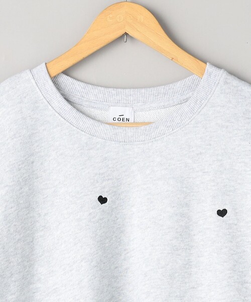 coen（コーエン）の「ハート刺繍裏毛スウェットプルオーバー（スウェット・レディース・オレンジ/ダークグレー/ナチュラル/オフホワイト・FREE）」の22枚目の写真