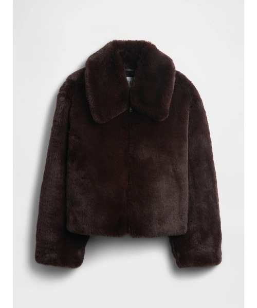 GAP(ギャップ)の「リサイクル リラックスフィット フェイクファージャケット(その他アウター・レディース・ブラウン・XS/S/M/L/XXS)」の3枚目の写真