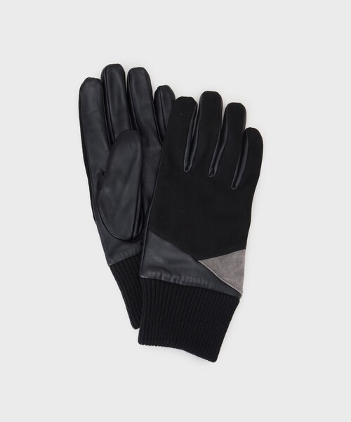 tk.TAKEO KIKUCHI（ティーケータケオキクチ）の「【本革】切替グローブ／スマホ対応（手袋・メンズ・ブラック系4/ブラック系3・00）」の3枚目の写真