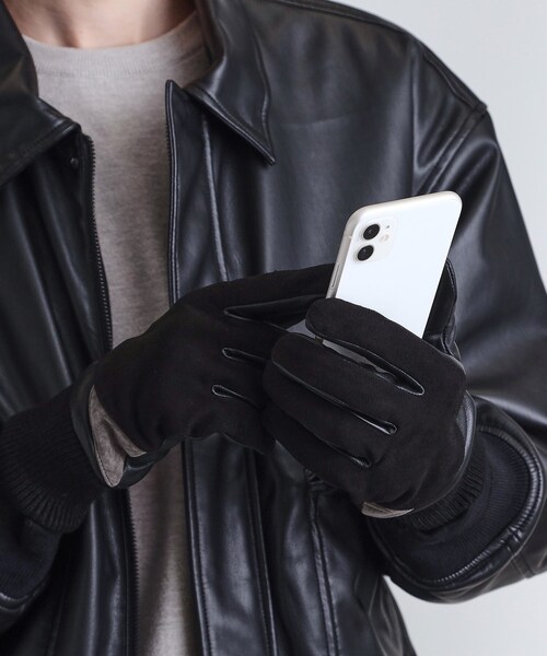 tk.TAKEO KIKUCHI（ティーケータケオキクチ）の「【本革】切替グローブ／スマホ対応（手袋・メンズ・ブラック系4/ブラック系3・00）」の7枚目の写真