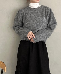 ウールMIXビジューニット