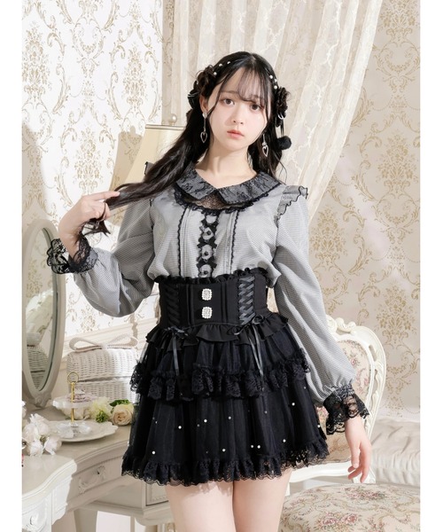 NOEMIE（ノエミー）の「メニーリボンデコルテレースブラウス（シャツ/ブラウス・レディース・ブラック/ピンク/A・M）」の3枚目の写真
