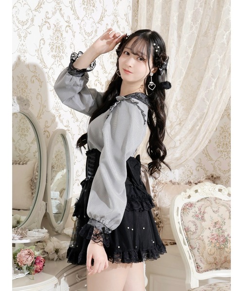 NOEMIE（ノエミー）の「メニーリボンデコルテレースブラウス（シャツ/ブラウス・レディース・ブラック/ピンク/A・M）」の15枚目の写真