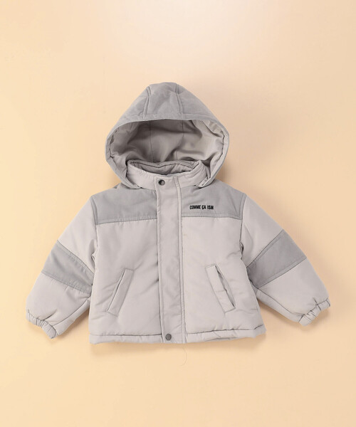COMME CA ISM（コムサイズム）の「フード付き 中綿 ブルゾン (ベビーサイズ)（ブルゾン・キッズ・ブラック/ライトグレー・80-90cm）」の2枚目の写真