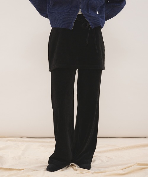 set item】velour corduroy skirt & easy pants / ベロアコール