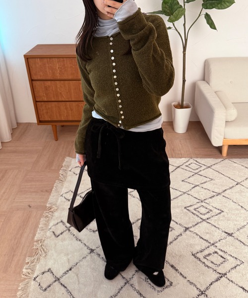 set item】velour corduroy skirt & easy pants / ベロアコール