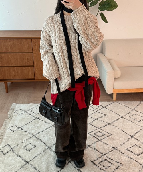 MUHET(ミュエータ)の「【set item】velour corduroy skirt & easy pants / ベロアコールスカート&イージーパンツセット(その他パンツ・レディース・ブラック/ブラウン・SMALL/LARGE/MEDIUM)」の20枚目の写真