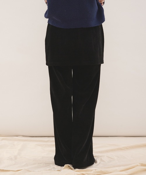 set item】velour corduroy skirt & easy pants / ベロアコール