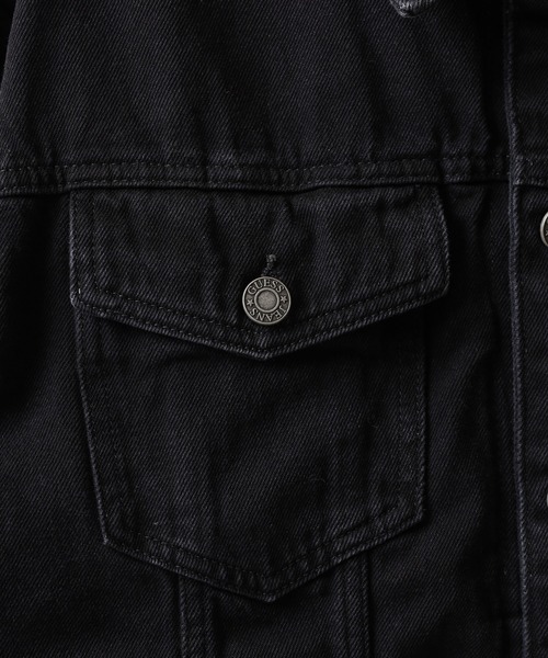 GUESS JEANS（ゲスジーンズ）の「GUESS JEANS GJ MENS OVERSIZE TRUCKER JACKET ゲス オーバーサイズ・デニム・トラッカー・ジャケット（デニムジャケット・メンズ・ブラック・XL/M/L）」の15枚目の写真