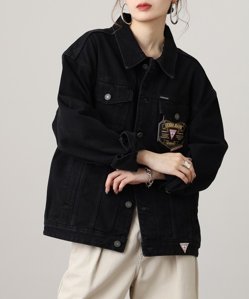 GUESS JEANS（ゲスジーンズ）の「GUESS JEANS GJ MENS OVERSIZE TRUCKER JACKET ゲス オーバーサイズ・デニム・トラッカー・ジャケット（デニムジャケット・メンズ・ブラック・XL/M/L）」の9枚目の写真