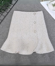 SPIGA | 裾ﾌﾘﾙｻｲﾄﾞﾎﾞﾀﾝﾂｲｰﾄﾞﾐﾆｽｶｰﾄ(スカート)