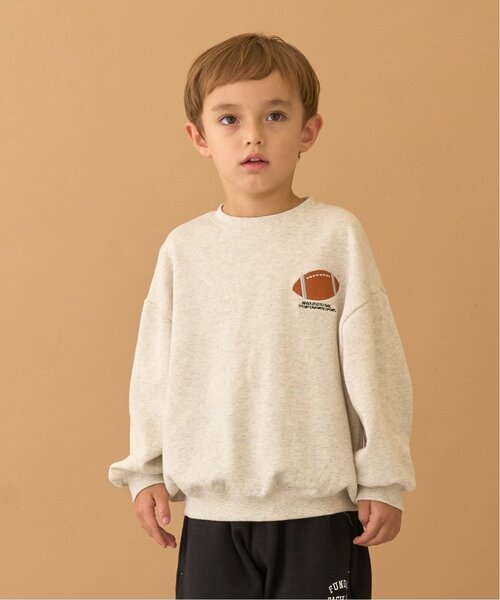 b・ROOM（ビールーム）の「【毛玉バイバイ裏毛】スポーツモチーフアソートスウェット（スウェット・キッズ・ブラック/ブルーグレー/オートミール/レンガ・150cm/130cm/140cm/110cm/120cm/100cm）」の3枚目の写真