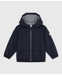 ゆか　プチバトー 6ans フード付きパフジャケット ネイビー PETIT BATEAU（プチバトー）の「フード付きパフジャケット