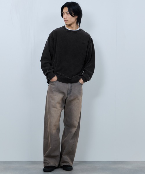NAVY(ネイビー)の「NAVY ヘビースウェイト ヴィンテージ加工 裏毛クルーネックスウェット(スウェット・メンズ・ブラウン/ネイビー/スミクロ/グレー・XL/L/M)」の9枚目の写真