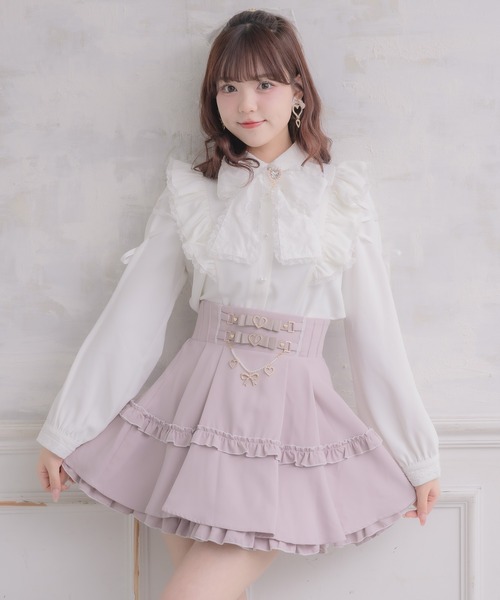 ROJITA（ロジータ）の「ウエストリボンデザインスカート（スカート・レディース・ピンク/ホワイト/ブラック・FREE）」の4枚目の写真