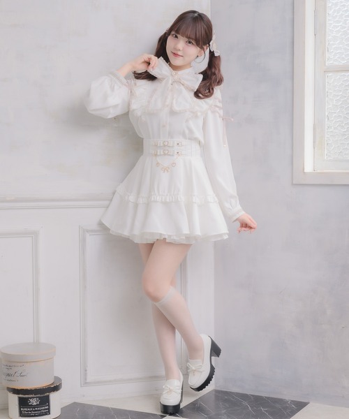 ROJITA（ロジータ）の「ウエストリボンデザインスカート（スカート・レディース・ピンク/ホワイト/ブラック・FREE）」の5枚目の写真