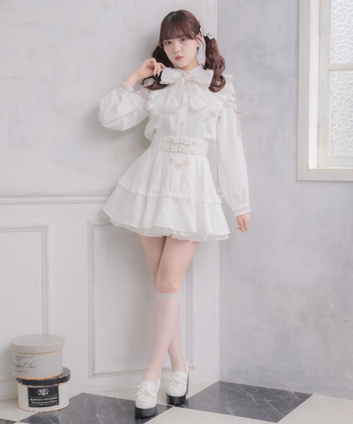 ROJITA（ロジータ）の「ウエストリボンデザインスカート（スカート・レディース・ピンク/ホワイト/ブラック・FREE）」の6枚目の写真