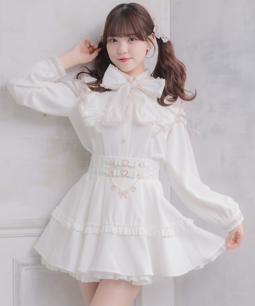 ROJITA（ロジータ）の「ウエストリボンデザインスカート（スカート・レディース・ピンク/ホワイト/ブラック・FREE）」の7枚目の写真