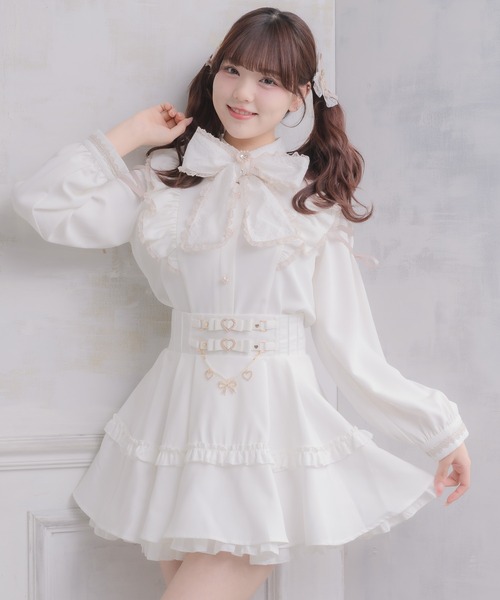 ROJITA（ロジータ）の「ウエストリボンデザインスカート（スカート・レディース・ピンク/ホワイト/ブラック・FREE）」の8枚目の写真