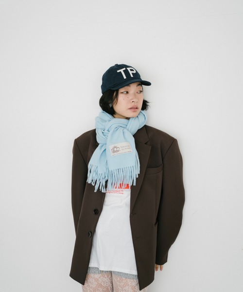 THEATRE PRODUCTS(シアタープロダクツ)の「THEATRE PRODUCTS シンボルマークタグストール(ストール/ショール・レディース・ブラック/サックスブルー/グレイッシュベージュ・FREE)」の6枚目の写真