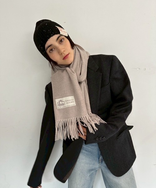 THEATRE PRODUCTS(シアタープロダクツ)の「THEATRE PRODUCTS シンボルマークタグストール(ストール/ショール・レディース・ブラック/サックスブルー/グレイッシュベージュ・FREE)」の8枚目の写真