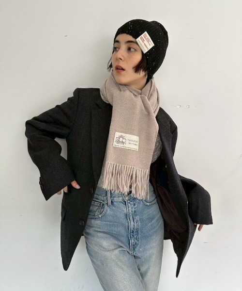 THEATRE PRODUCTS(シアタープロダクツ)の「THEATRE PRODUCTS シンボルマークタグストール(ストール/ショール・レディース・ブラック/サックスブルー/グレイッシュベージュ・FREE)」の12枚目の写真