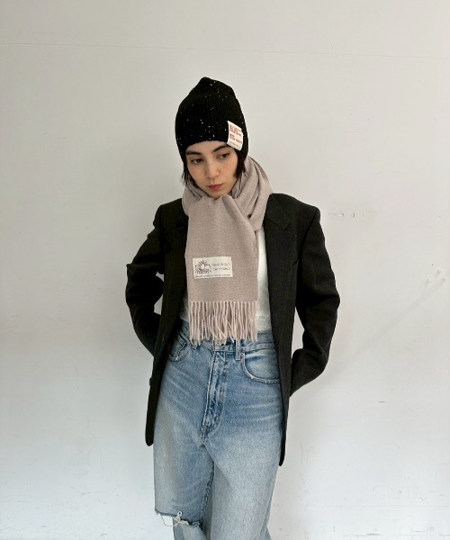 THEATRE PRODUCTS(シアタープロダクツ)の「THEATRE PRODUCTS シンボルマークタグストール(ストール/ショール・レディース・ブラック/サックスブルー/グレイッシュベージュ・FREE)」の14枚目の写真