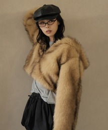 ファーコート フェイクファー ショート丈」に該当するファッション通販