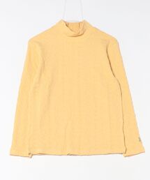 SUPER HAKKA（スーパーハッカ）の「フラワーワンポイント刺繍ストレッチケーブルジャカードタートルカットソー（Tシャツ/カットソー）」