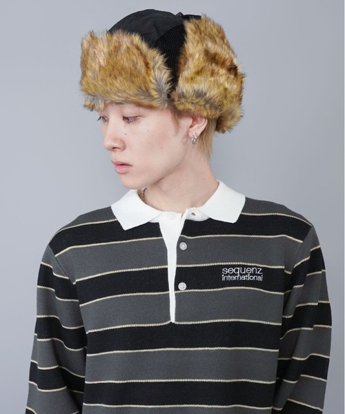 SPINNS(スピンズ)の「2WAYコーデュロイフライトキャップ/防寒/耳当て付き/アビエーター棒/ユニセックス(キャップ・メンズ・ホワイト/ブラック/ピンク・ONESIZE)」の7枚目の写真