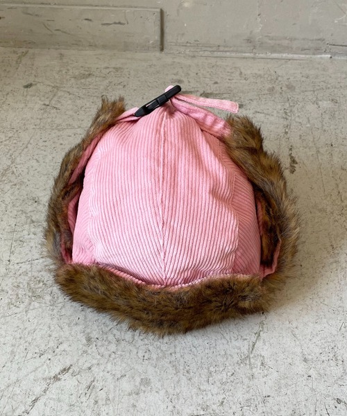 SPINNS(スピンズ)の「2WAYコーデュロイフライトキャップ/防寒/耳当て付き/アビエーター棒/ユニセックス(キャップ・メンズ・ホワイト/ブラック/ピンク・ONESIZE)」の9枚目の写真